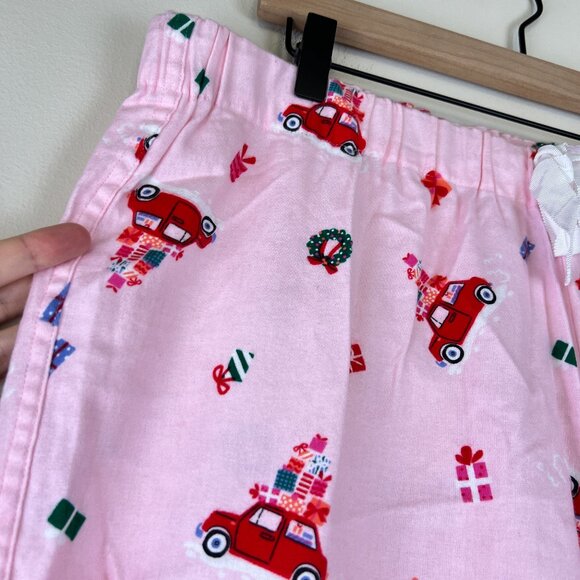 NWT J. Crew Factory Pink Holiday Printed Flannel Pajama Pants - Picture 3 of 6